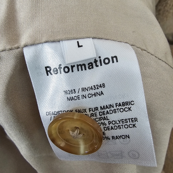 Reformation Hank Teddy Coat Tan Long Double Breasted New With Tags Size … - Picture 8 of 10